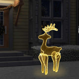 vidaXL Christmas decoration reindeer with mesh 306 LEDs 60x24x89 cm