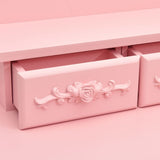 vidaXL Kaptafelset met kruk 50x59x136 cm paulowniahout roze