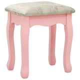 vidaXL Kaptafelset met kruk 50x59x136 cm paulowniahout roze