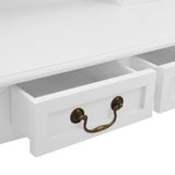 vidaXL Dressing Table Set with Stool 80x69x141 cm Paulownia Wood White