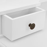 vidaXL Dressing Table Set with Stool 80x69x141 cm Paulownia Wood White