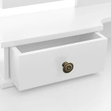 vidaXL Dressing Table Set with Stool 100x40x146 cm Paulownia Wood White