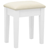 vidaXL Dressing table with stool 65x36x128 cm paulownia wood MDF white