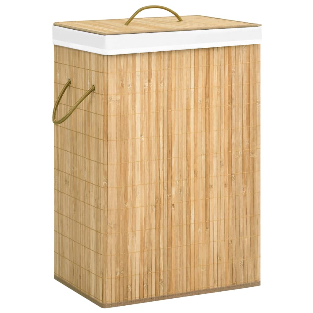 vidaXL Wasmand avec 2 sacs 72 L bambou