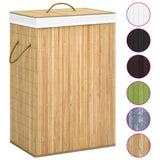 vidaXL Wasmand avec 2 sacs 72 L bambou
