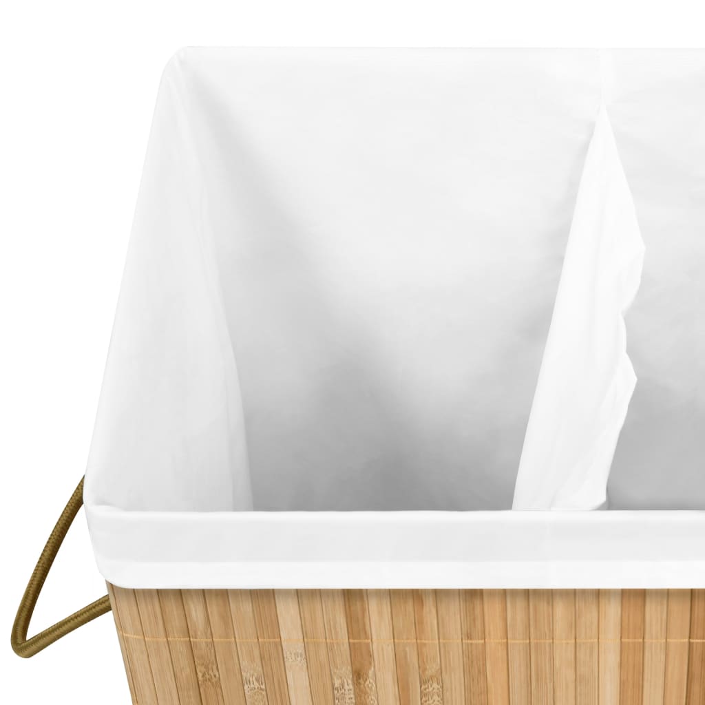 vidaXL Wasmand avec 2 sacs 72 L bambou