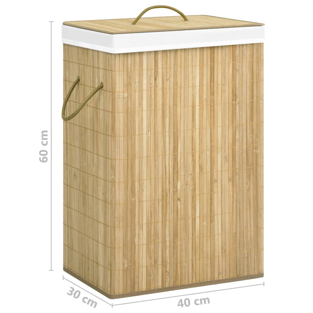 vidaXL Wasmand avec 2 sacs 72 L bambou