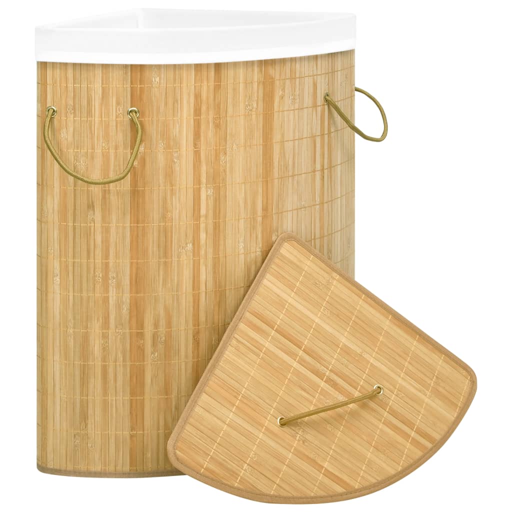 vidaXL Hoekwasmand 60 L bamboe