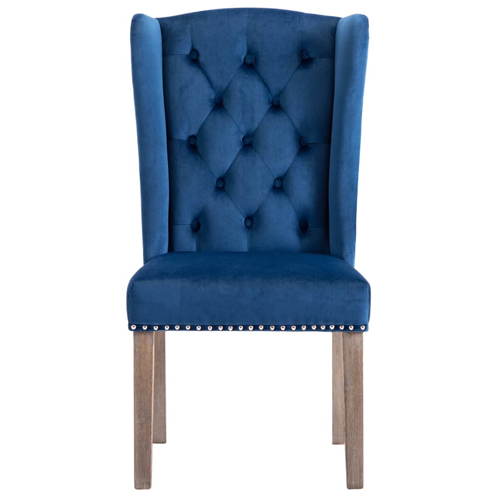 vidaXL Eetkamerstoel fluweel bleu