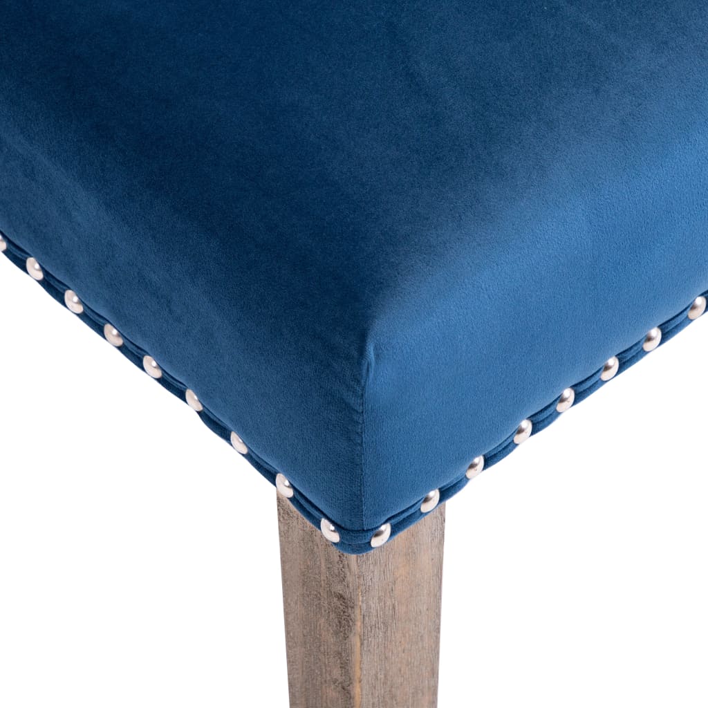 vidaXL Eetkamerstoel fluweel bleu