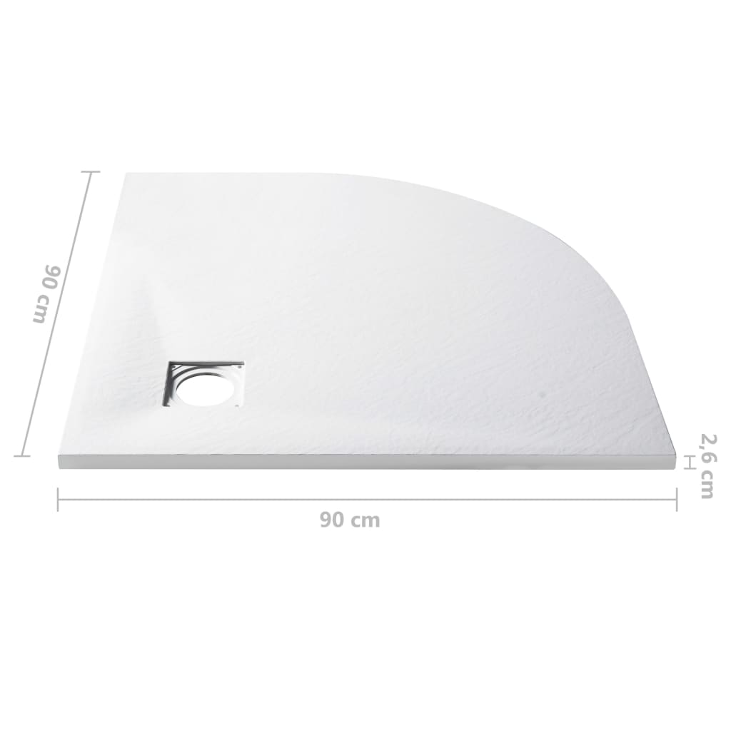 vidaXL Shower Tray 90x90 cm SMC White