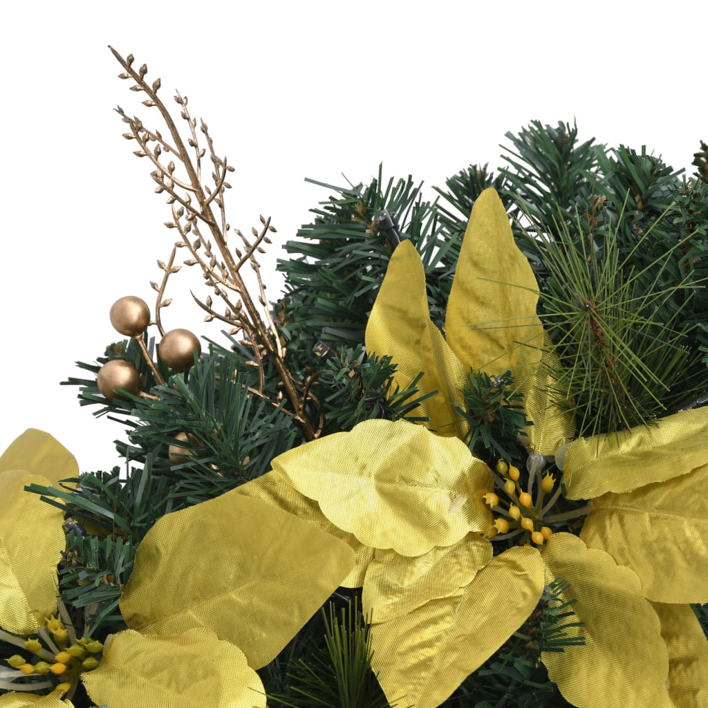 vidaXL Kerstkrans met LED lampjes 60 cm PVC groen