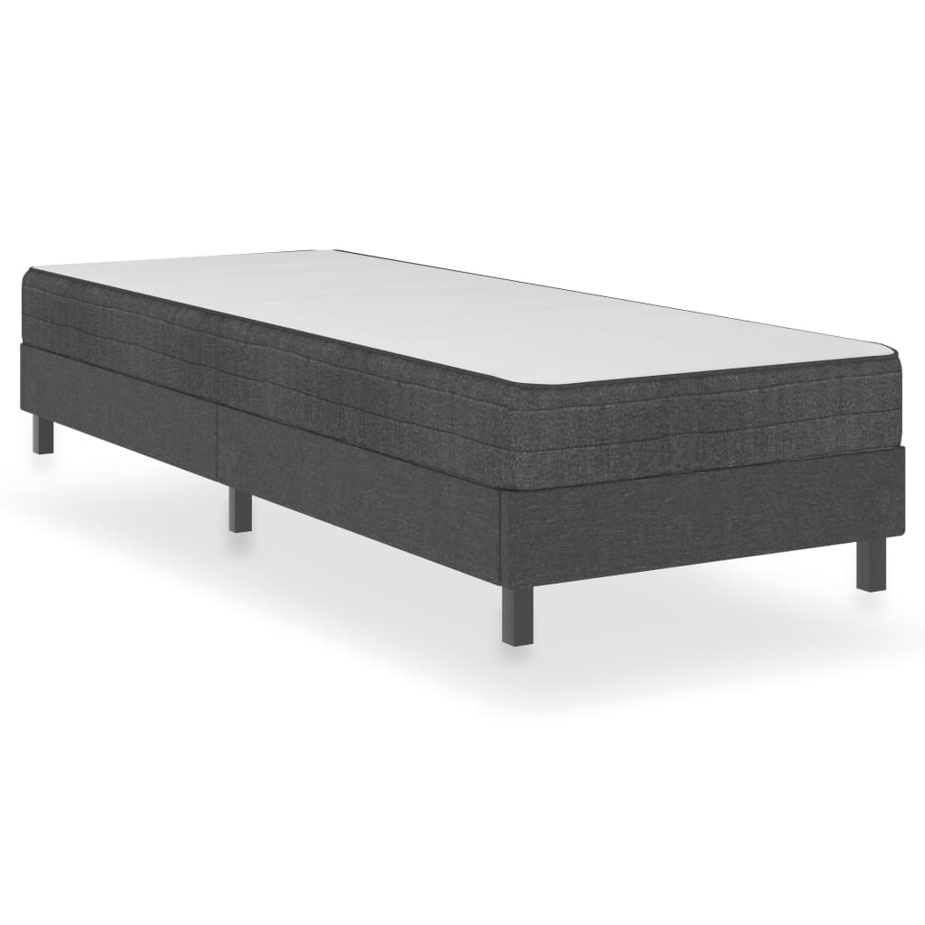 vidaXL Box spring bed fabric dark grey 80x200 cm