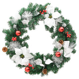 vidaXL Kerstkrans met LED-verlichting Groen 60 cm PVC