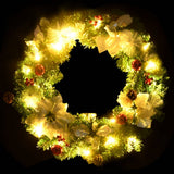 vidaXL Kerstkrans met LED-verlichting Groen 60 cm PVC