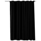 vidaXL Linen-Look Blackout Curtain with Hooks 290x245 cm Black