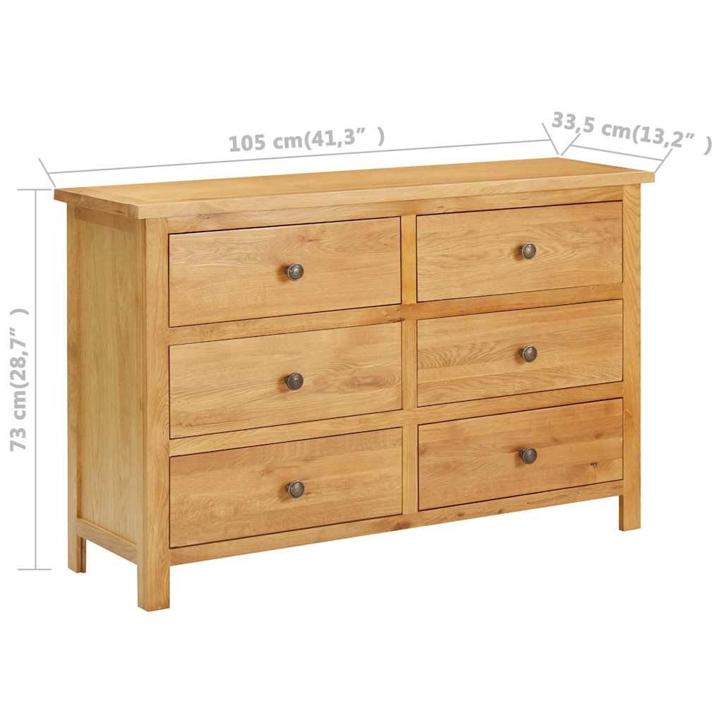 vidaXL Ladekast 105x33,5x73 cm massif eikenhout