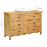 vidaXL Ladekast 105x33,5x73 cm massif eikenhout