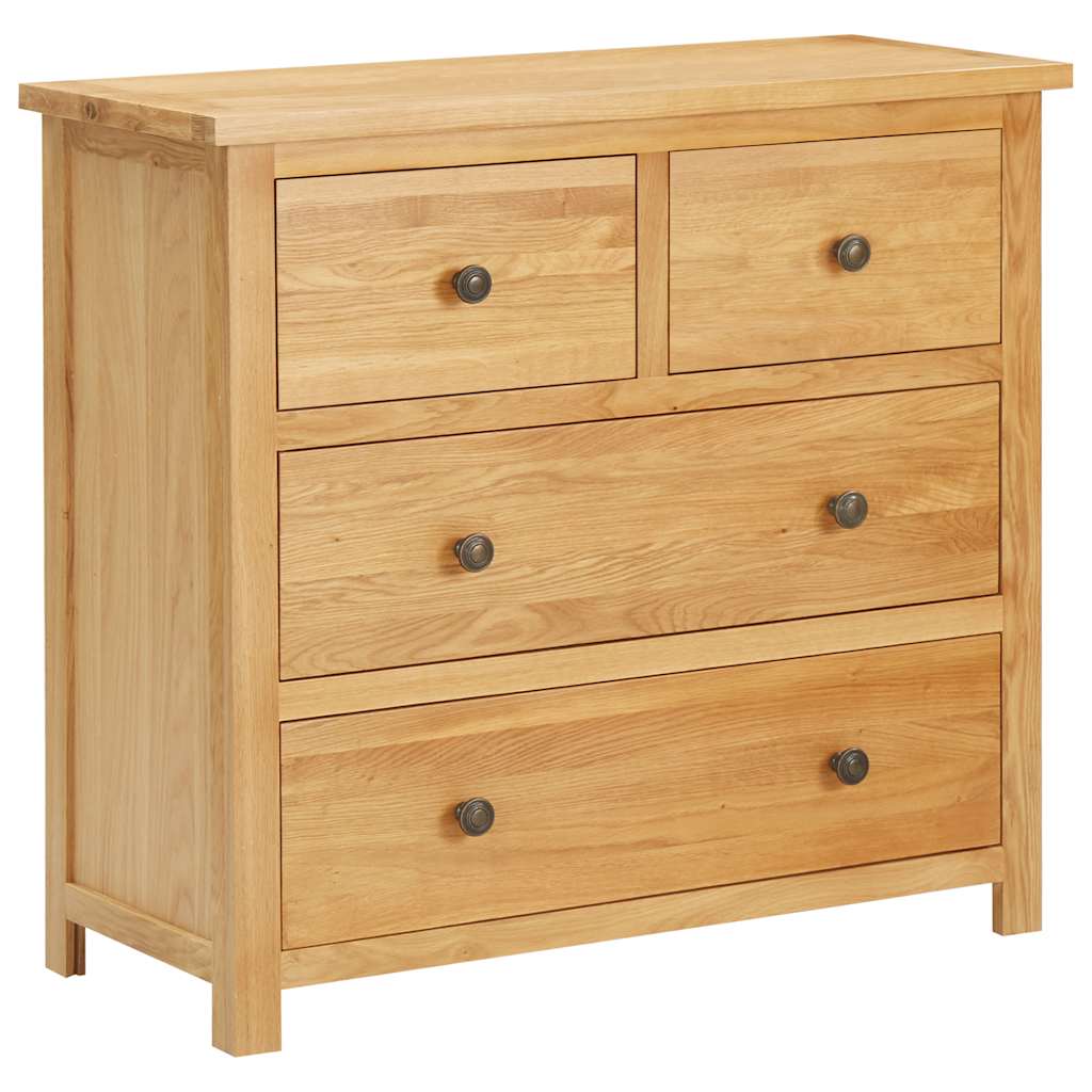 vidaXL Chest of Drawers 80x33.5x75 cm Solid Oak Wood