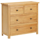 vidaXL Chest of Drawers 80x33.5x75 cm Solid Oak Wood