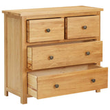 vidaXL Chest of Drawers 80x33.5x75 cm Solid Oak Wood