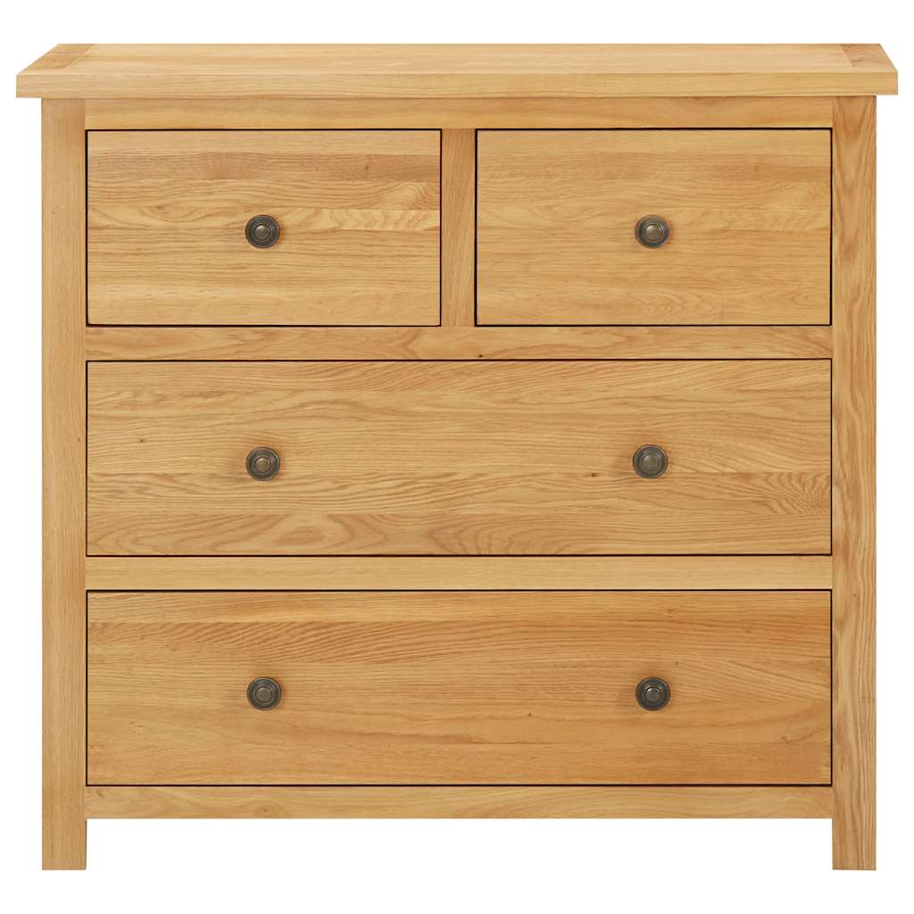 vidaXL Chest of Drawers 80x33.5x75 cm Solid Oak Wood