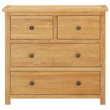 vidaXL Chest of Drawers 80x33.5x75 cm Solid Oak Wood