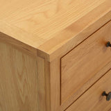 vidaXL Chest of Drawers 80x33.5x75 cm Solid Oak Wood