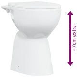 vidaXL Rimless Toilet 7 cm Extra Height Soft Close Ceramic White