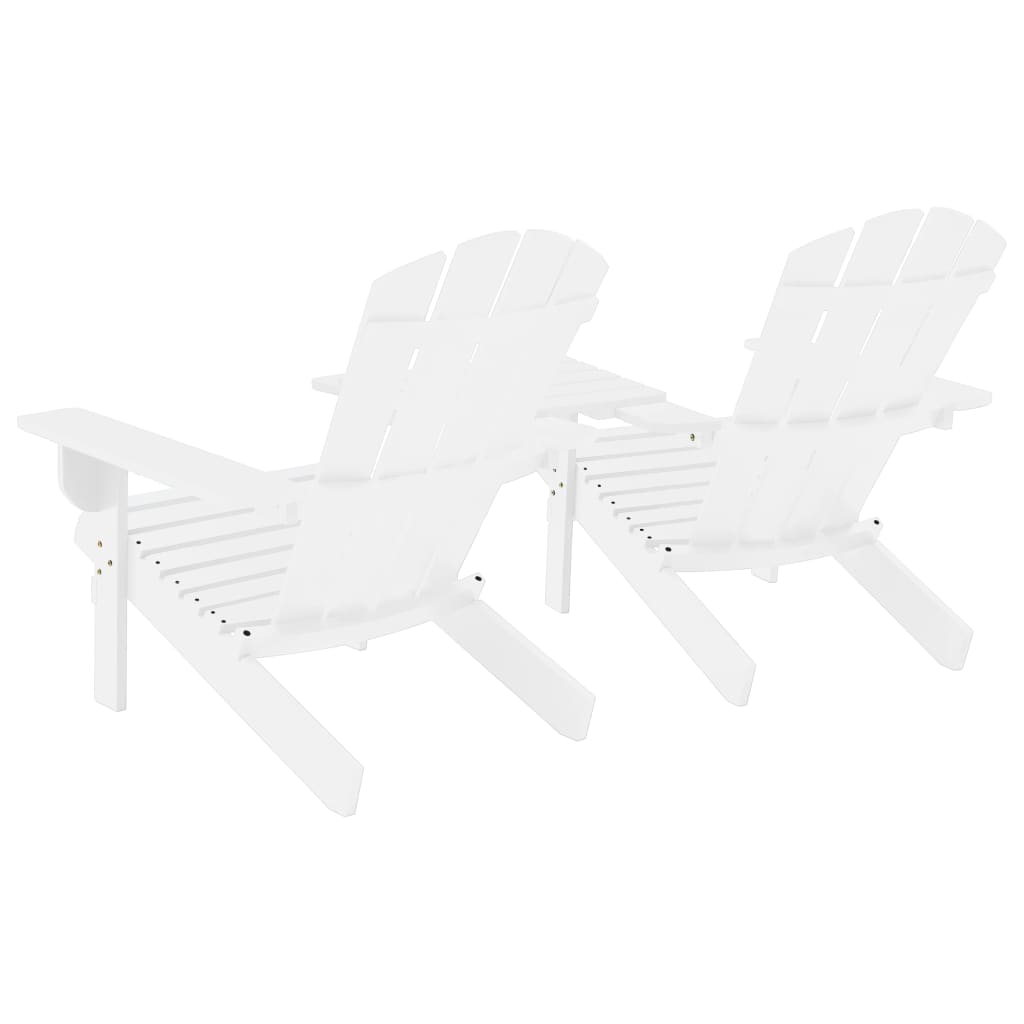 vidaXL Tuinstoelen Adirondack met tafeltje massief vurenhout wit