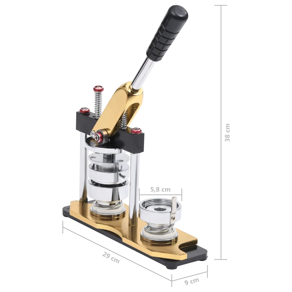 vidaXL Button Maker Machine with Circle Cutter Rotary Punch 58 mm