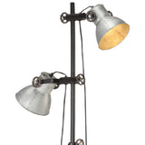 vidaXL Vloerlamp met 2 lampenkappen E27 gietijzer zilverkleurig