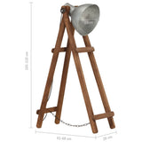 vidaXL Floor Lamp E27 Solid Mango Wood Silver-Colored