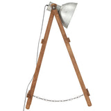 vidaXL Floor Lamp E27 Solid Mango Wood Silver-Colored