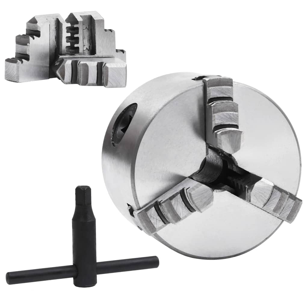 vidaXL 3-Jaw Self-Centering Lathe Chuck 80 mm Steel