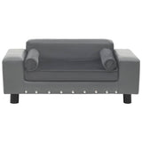 vidaXL Dog sofa 81x43x31 cm plush and artificial leather grey