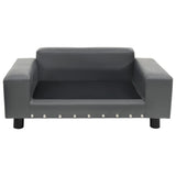 vidaXL Dog sofa 81x43x31 cm plush and artificial leather grey
