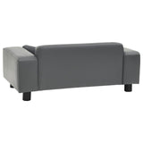 vidaXL Dog sofa 81x43x31 cm plush and artificial leather grey