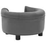 vidaXL Dog Sofa 48x48x32 cm Plush and Faux Leather Grey