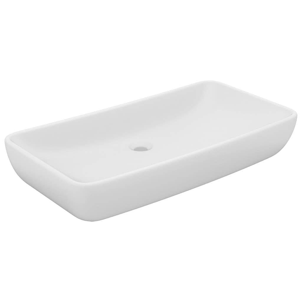 vidaXL Rectangular Wash Basin 71x38 cm Ceramic Matt White