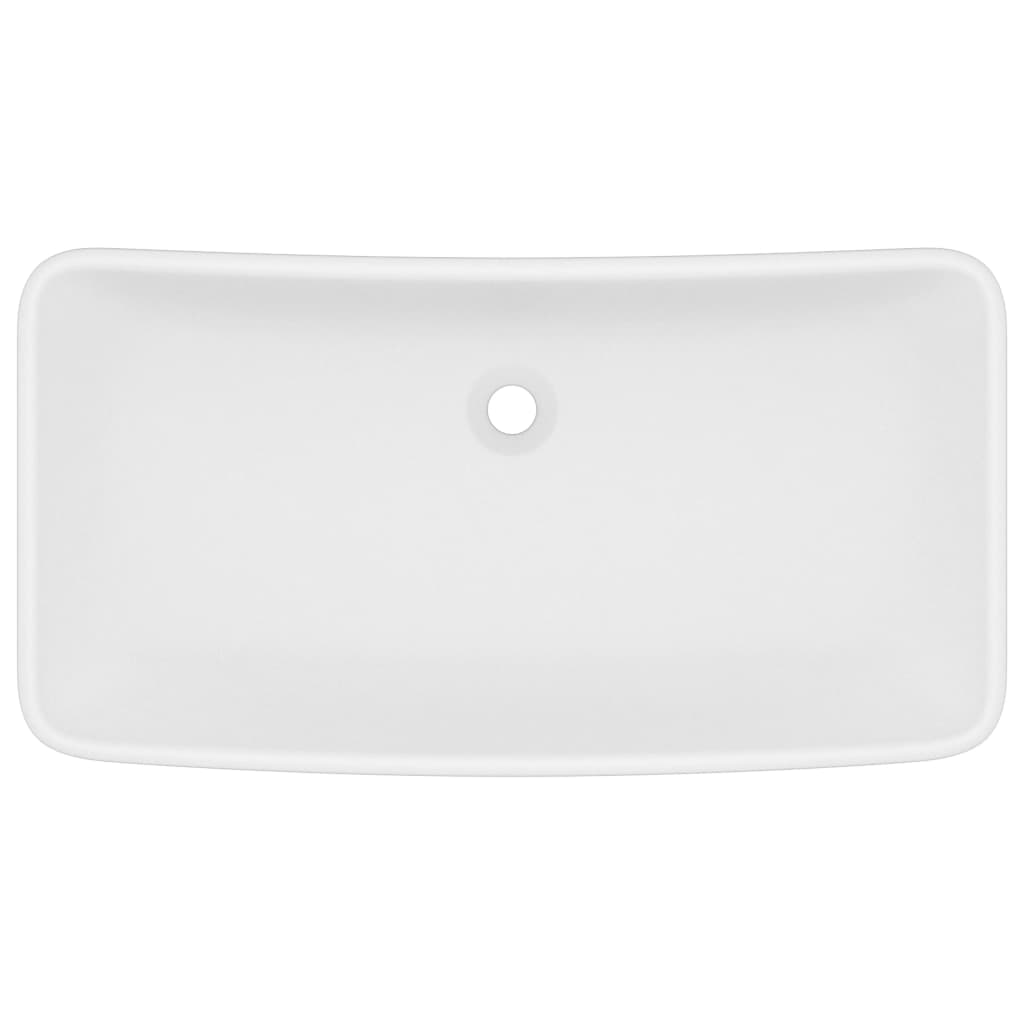 vidaXL Rectangular Wash Basin 71x38 cm Ceramic Matt White