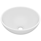 vidaXL Round Wash Basin 32.5x14 cm Ceramic Matte White