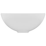 vidaXL Round Wash Basin 32.5x14 cm Ceramic Matte White