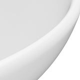 vidaXL Round Wash Basin 32.5x14 cm Ceramic Matte White