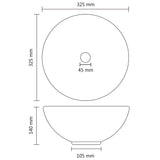 vidaXL Round Wash Basin 32.5x14 cm Ceramic Matte White