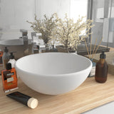 vidaXL Round Wash Basin 32.5x14 cm Ceramic Matte White