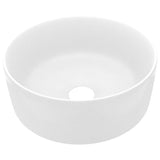 vidaXL Sink round 40x15 cm ceramic matt white