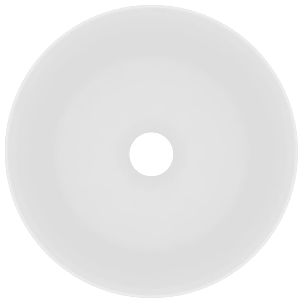 vidaXL Sink round 40x15 cm ceramic matt white