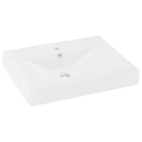 vidaXL Wash Basin with Faucet Hole 60x46 cm Ceramic Matt White