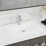 vidaXL Wash Basin with Faucet Hole 60x46 cm Ceramic Matt White